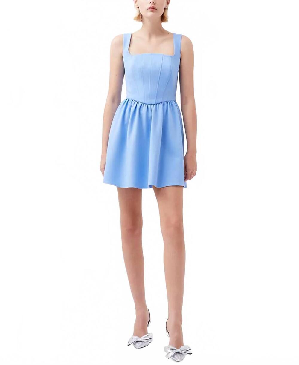 NEW FRENCH CONNECTION whisper scoop neck dress in dusted blue